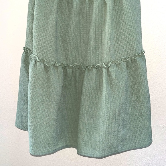 Talulah Green Smock Ruffle Tier Polyester Spandex Dress, Size Large Sundress - Picture 4 of 12